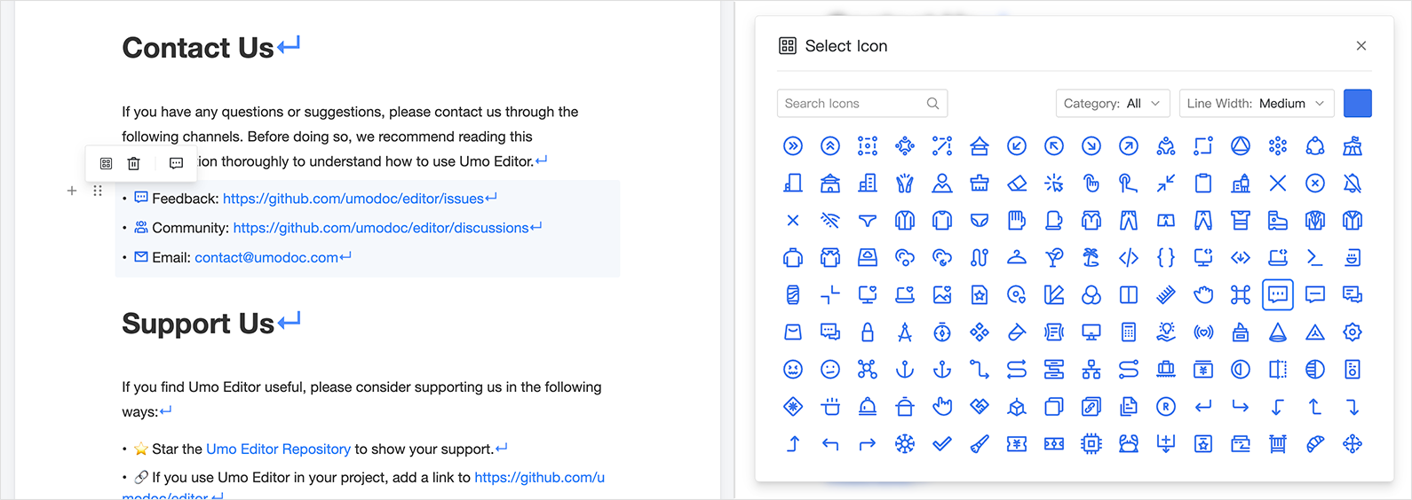 Umo Editor Icons